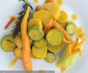 Sommergrøntsager i smørsauce