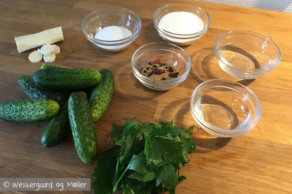 Ingredienser til syltede agurker