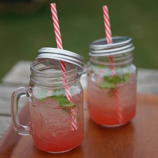 rabarbermojito - dejlig opskrift på en lækker drink som smager dejligt at sol og sommer. Perfekt sommerdrink - rabarber mojito