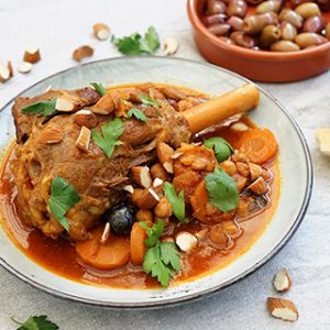 marokkansk lammeskank i ovn - opskrift på tilberedning af lammeskank