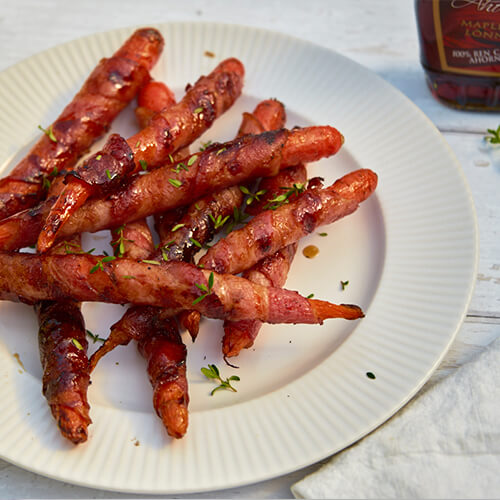 Grillede gulerødder med bacon opskrift
