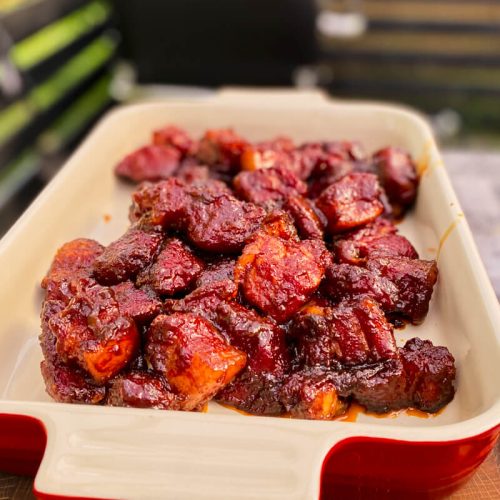 Pork belly burnt ends lavet på en weber smokefire.