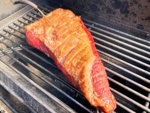 Cuvette på grill med reverse sear metoden.