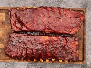 St louis cut ribs efter 4 timer på grill.