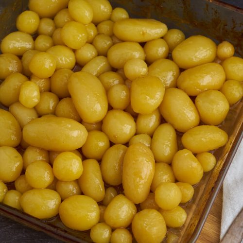 opskrift på brunede kartofler i ovn
