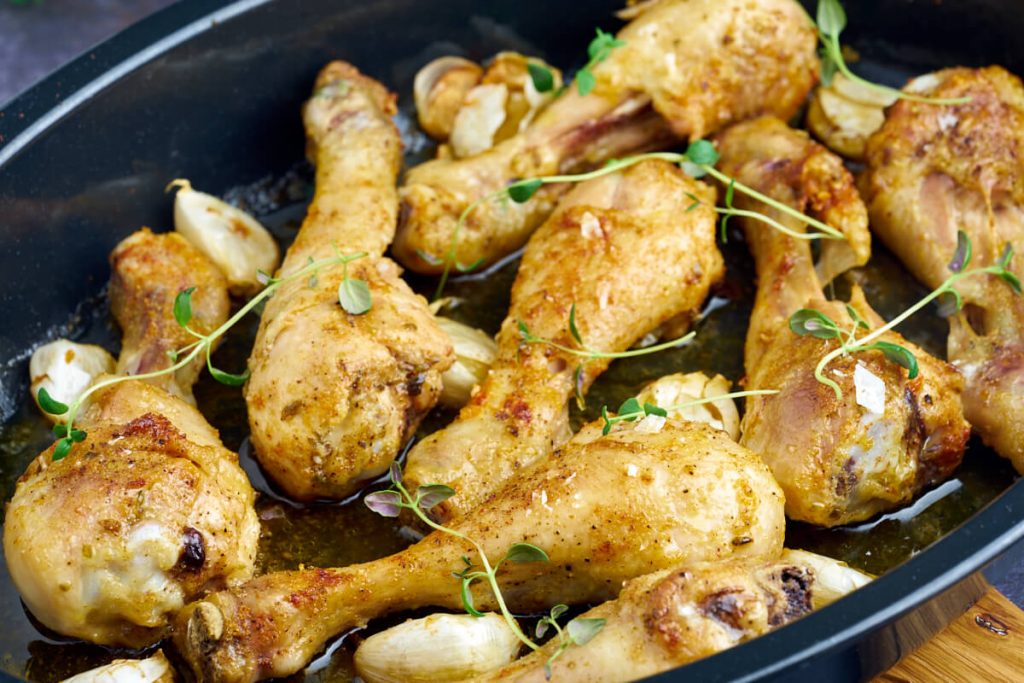 Kyllingelår i ovn - Nem opskrift ovnstegte kyllingeunderlår