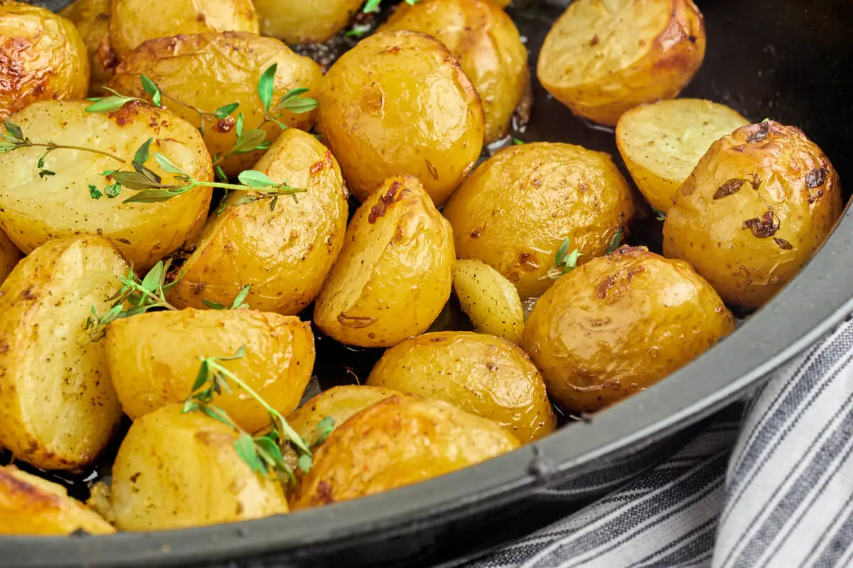 grillede kartofler med timian