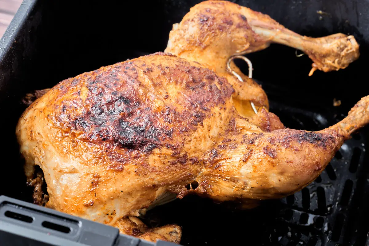 kylling klar til servering fra airfryer