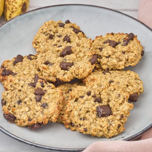 sunde banancookies med chokoladestykker.