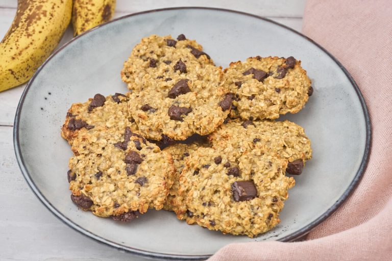 sunde banancookies med chokoladestykker.