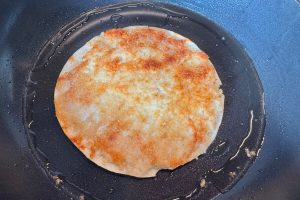 taco steges med tacosiden ned.
